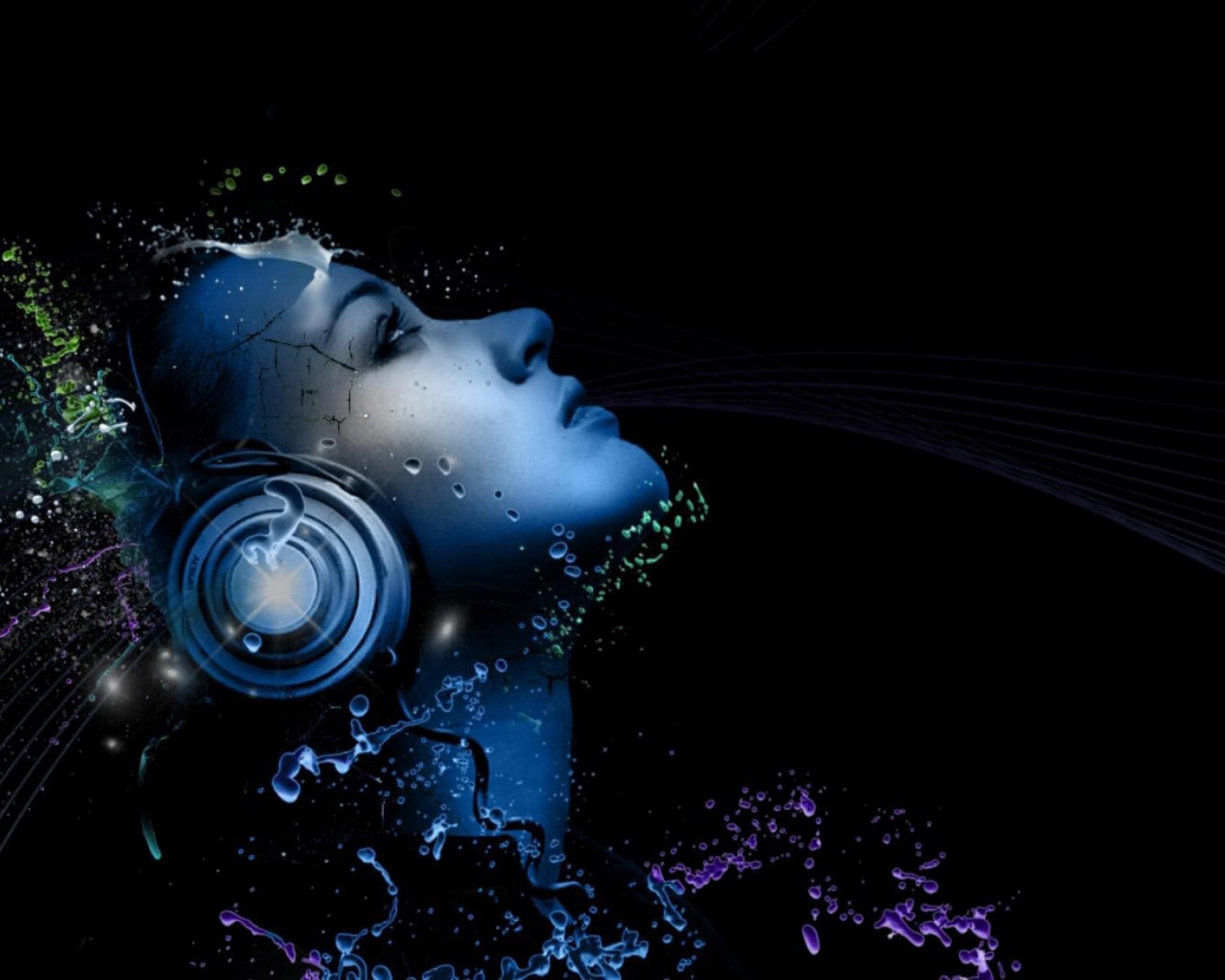 Wallpapers Girl And Music Dj Headphones Lines Colors With