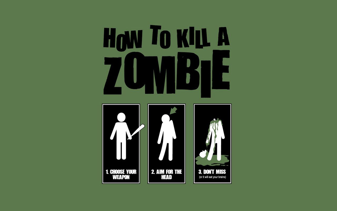 Download Funny Kill Zombie Wallpaper Green Background Desktop Free ...