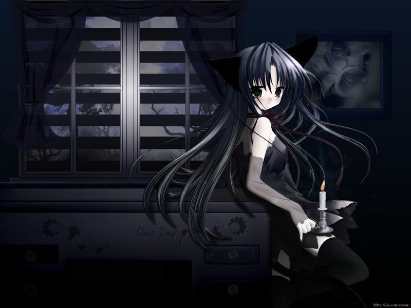 Download Anime Goth Girl With Red Eyes PFP Wallpaper