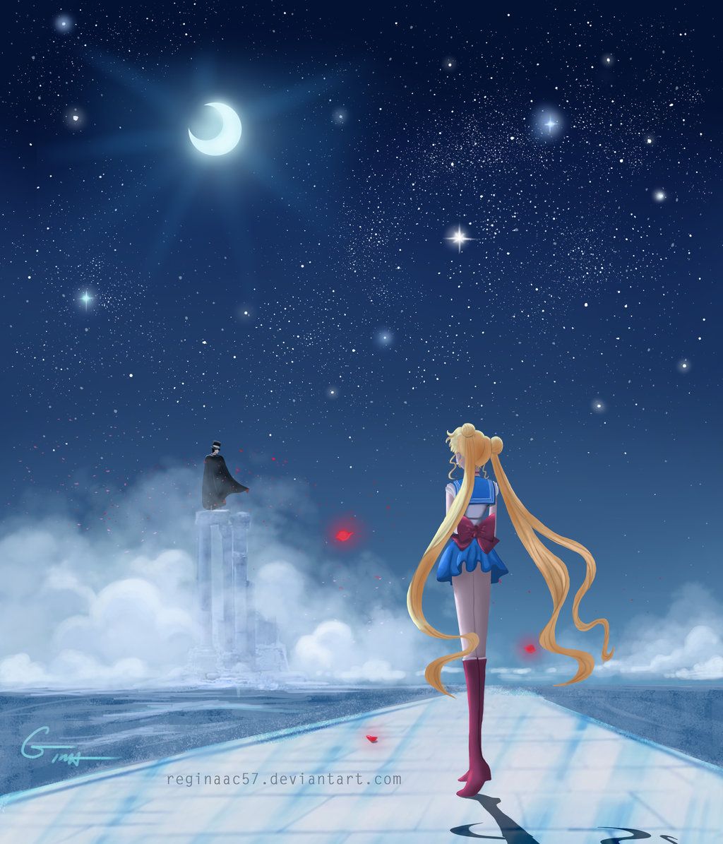 Sailor Moon - Gazing after Tuxedo Mask by reginaac57 on DeviantArt