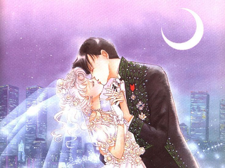 sailor moon and tuxedo mask wedding | Manga Wallpaper | Places to ...