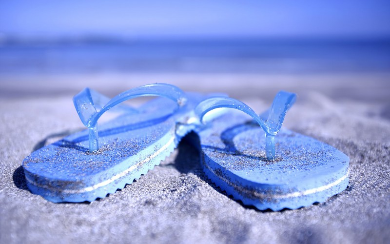 Flip-flops on the beach free desktop backgrounds and wallpapers