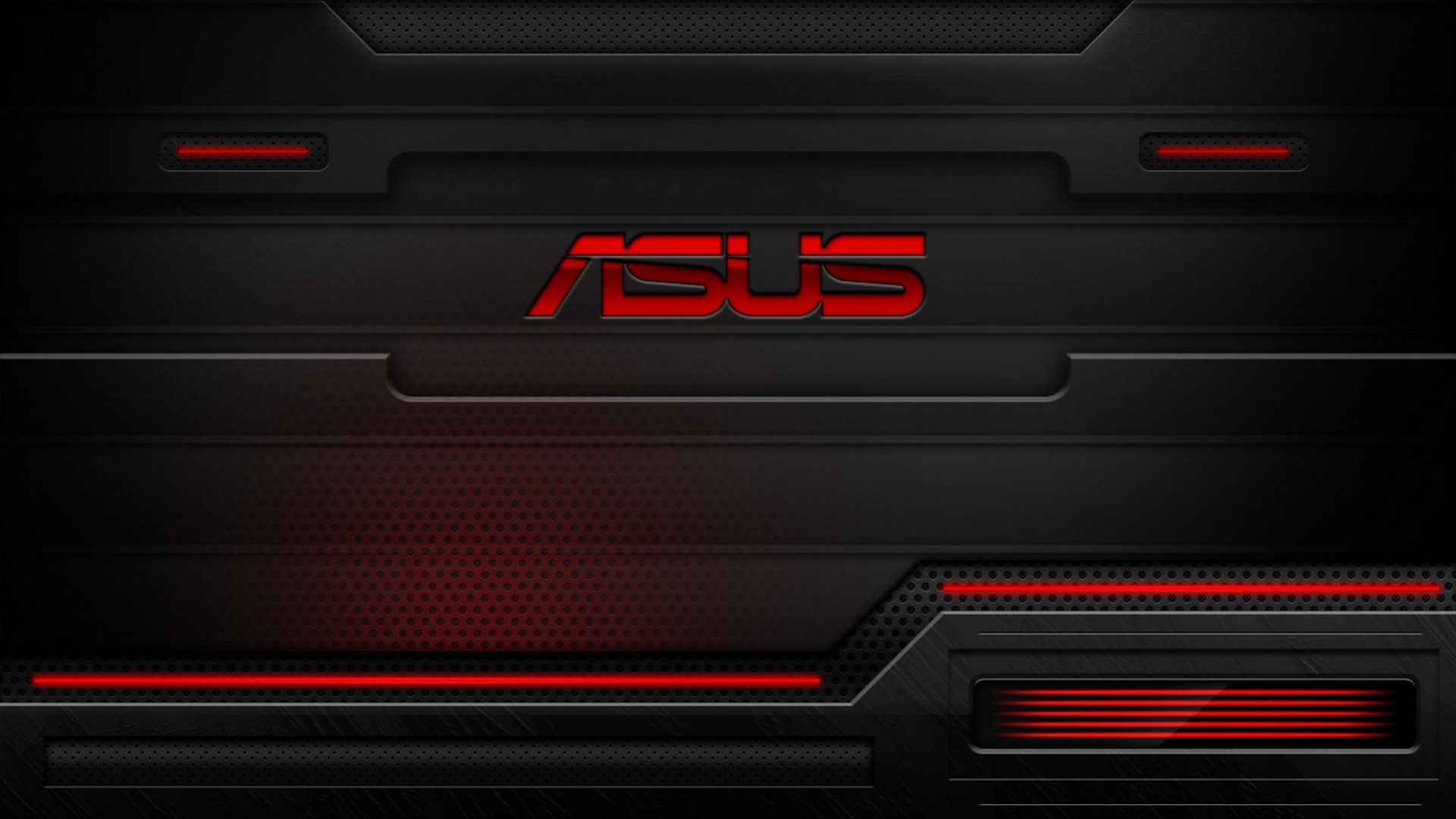 HD Red and Black Asus Technology Wallpaper for Desktop Full Size