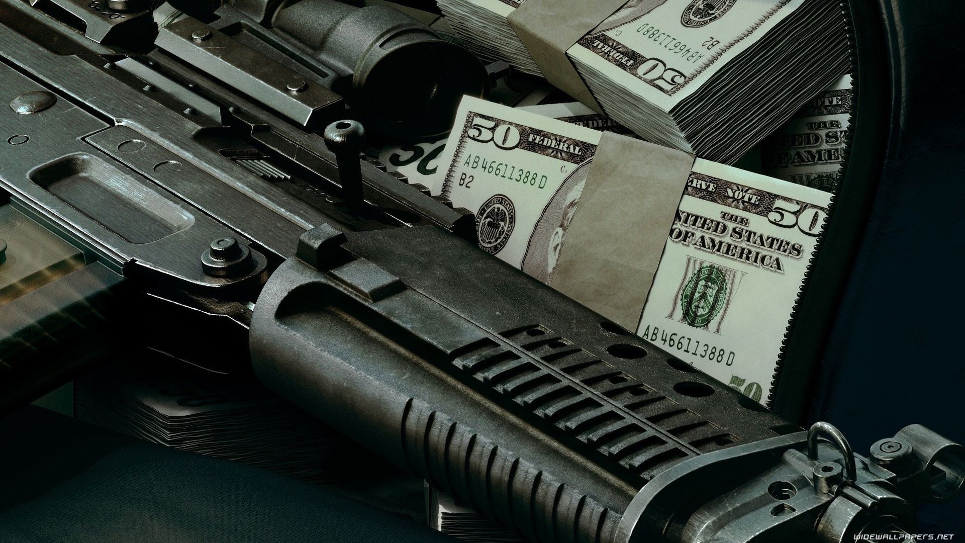 Guns And Money Wallpaper - wallpaper.