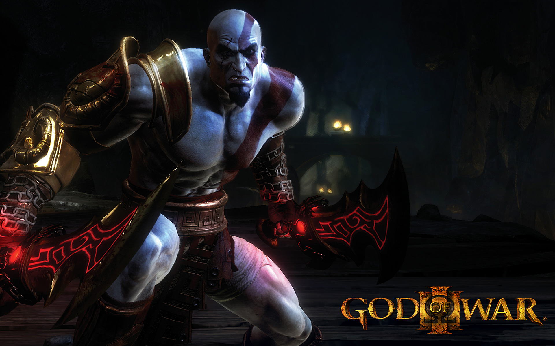 Kratos with blades - God of War 3 desktop wallpaper 2014