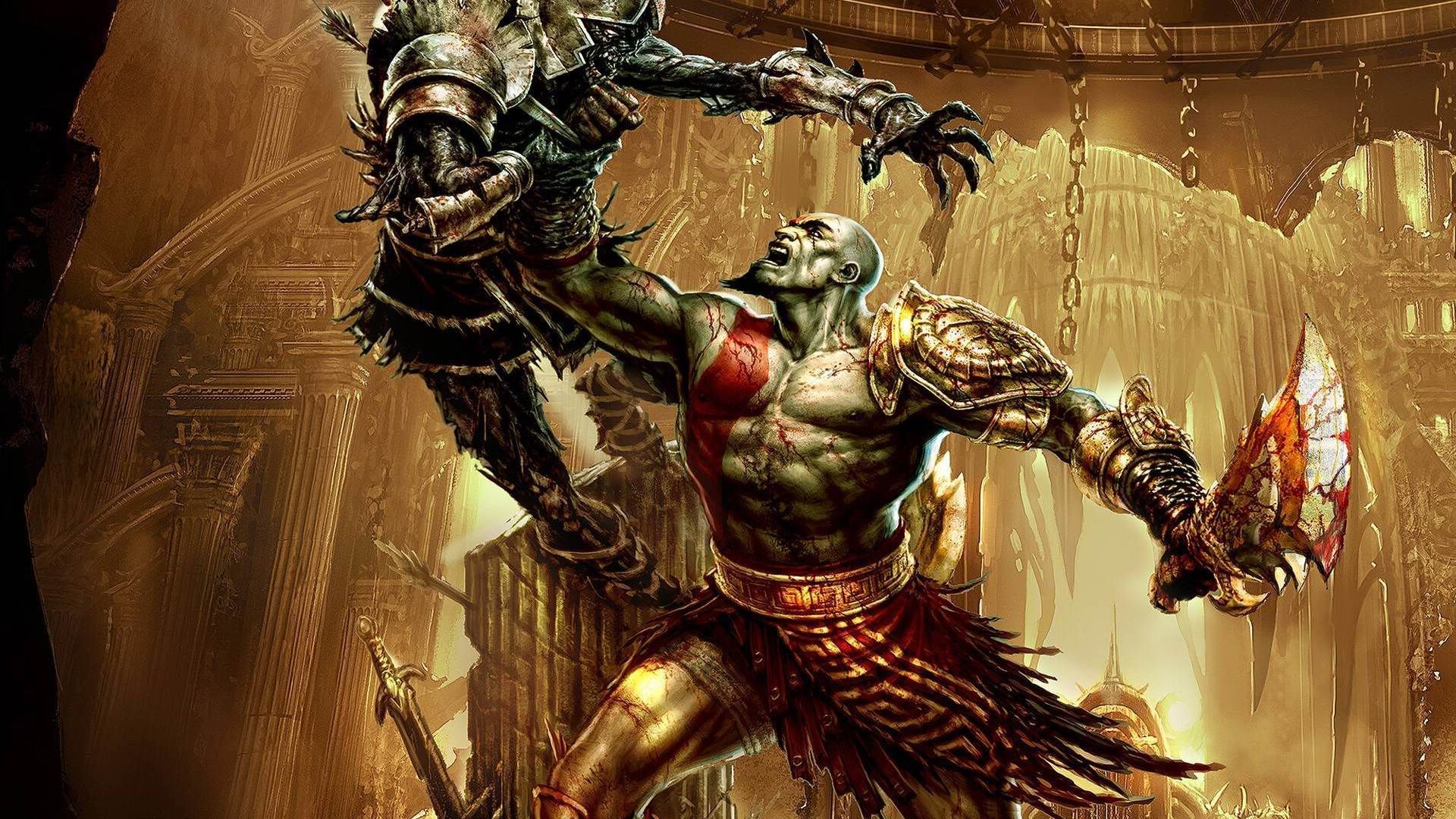 Kratos fighting in God of War 3 Wallpaper 25262