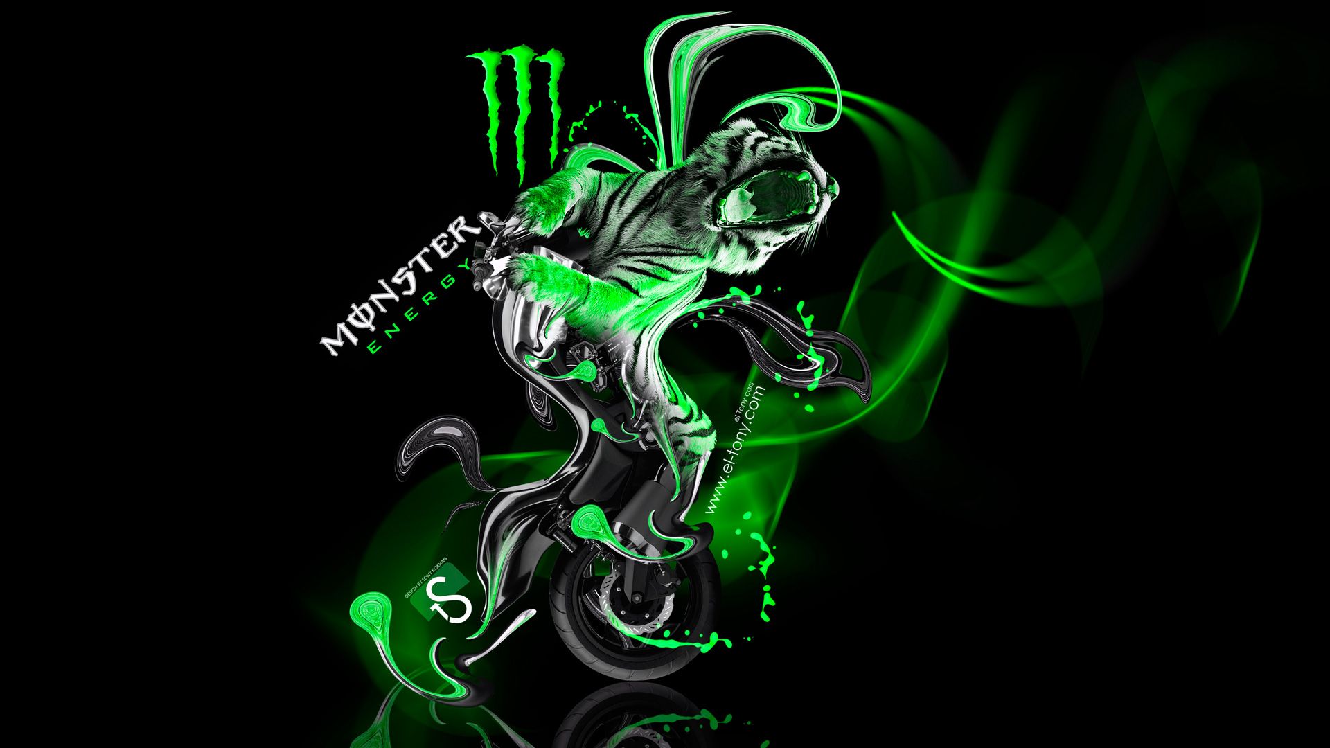 Wallpapers Monster Energy Moto Yamaha Vmax Fantasy Green Neon ...