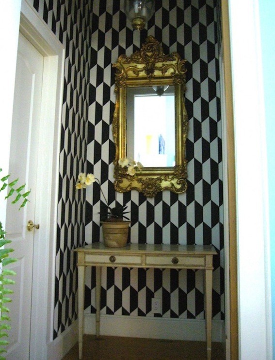 Black And White Geometric Wallpaper - Design, decor, photos ...