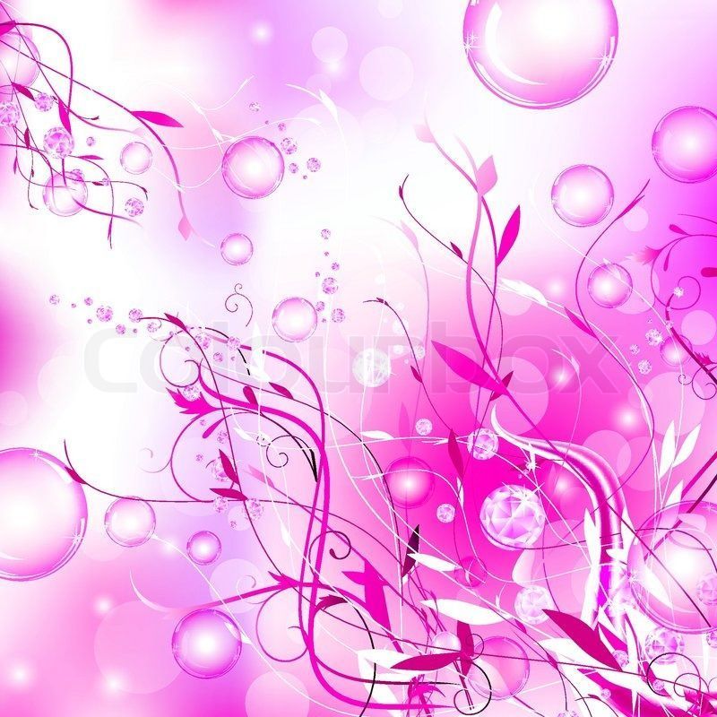 Fashion diamond floral abstract glamorous background with bubbles ...