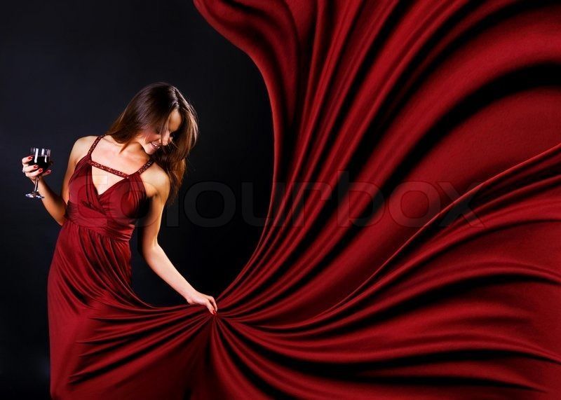 Glamour women with the whine on black background | Stock Photo ...