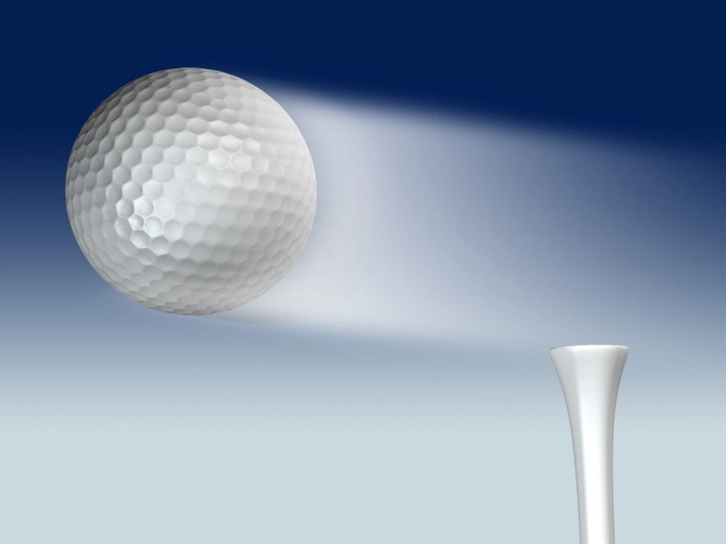 3D render of golf ball flying from tee Download PowerPoint ...