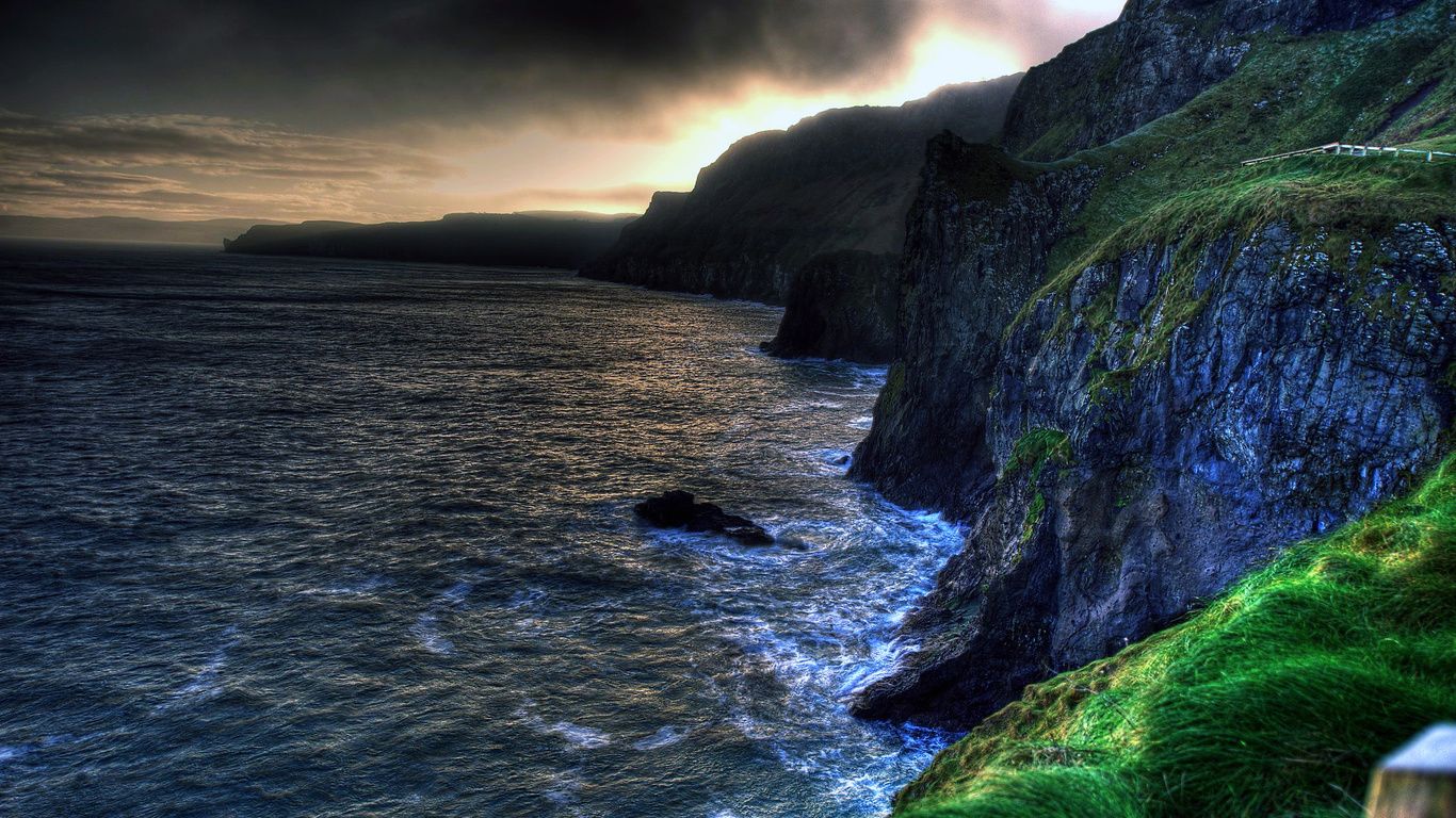 The wallpaper of amazing coastline of Ballintoy in Northern ...