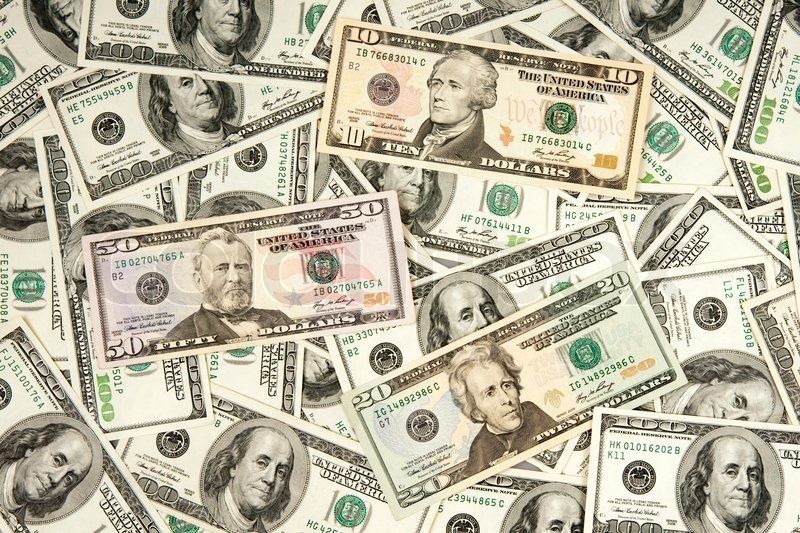 Heap of dollars, money background | Stock Photo | Colourbox