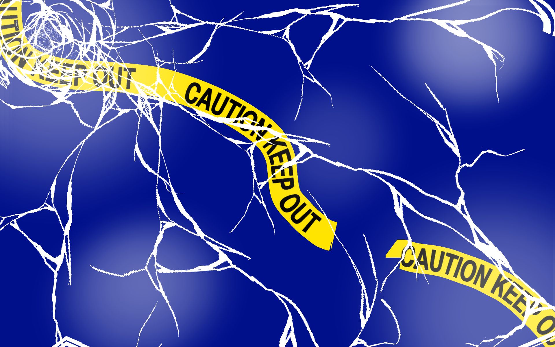 Cracked Screen Wallpaper Caution tape by vee18551 on DeviantArt