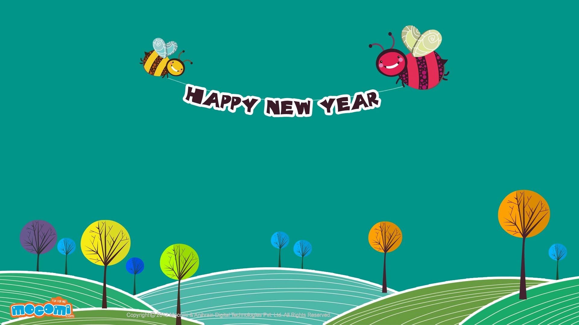Happy New Year - Desktop Wallpaper for Kids | Mocomi