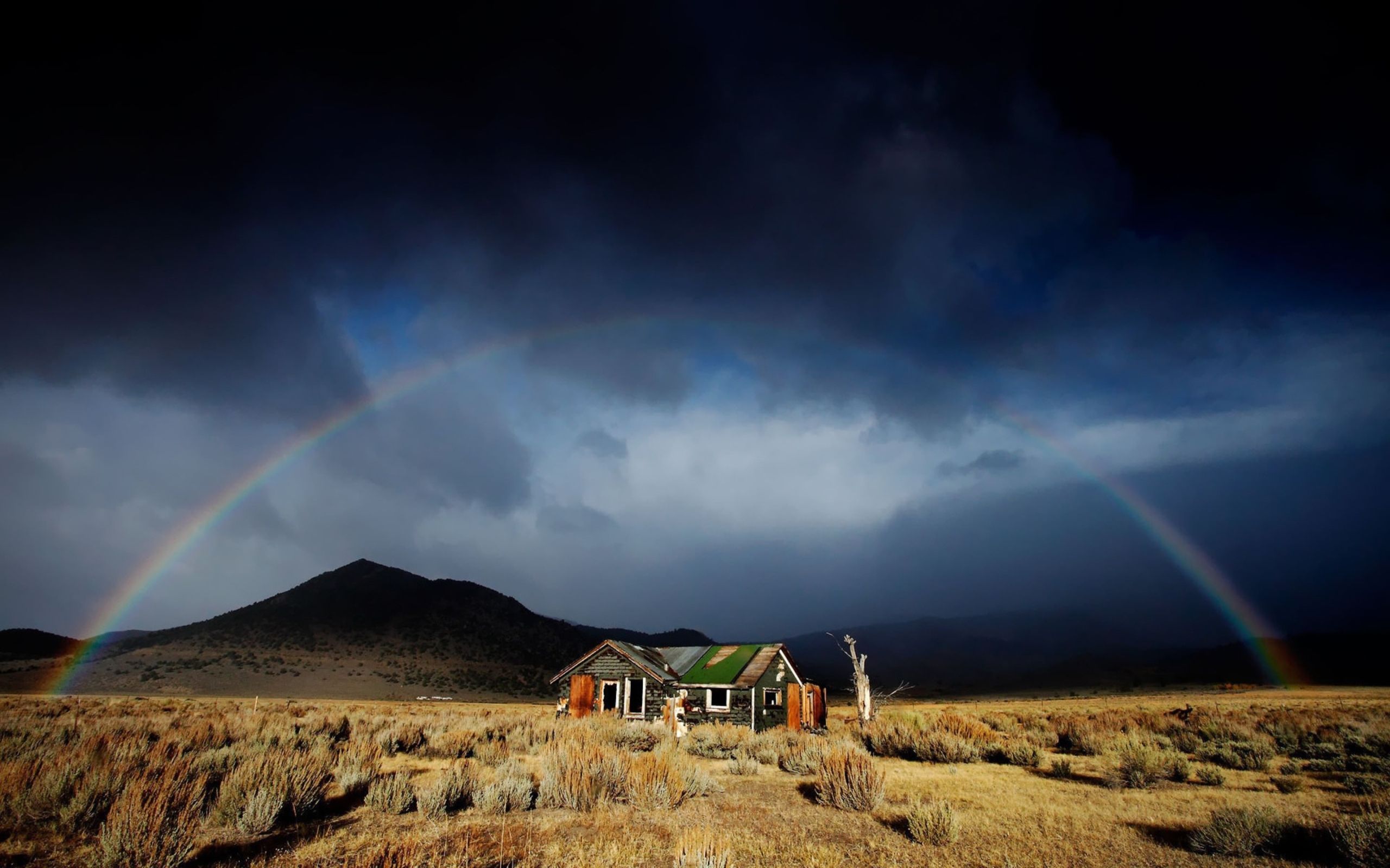 Abandoned House Under Rainbow Mac Wallpaper Download | Free Mac ...