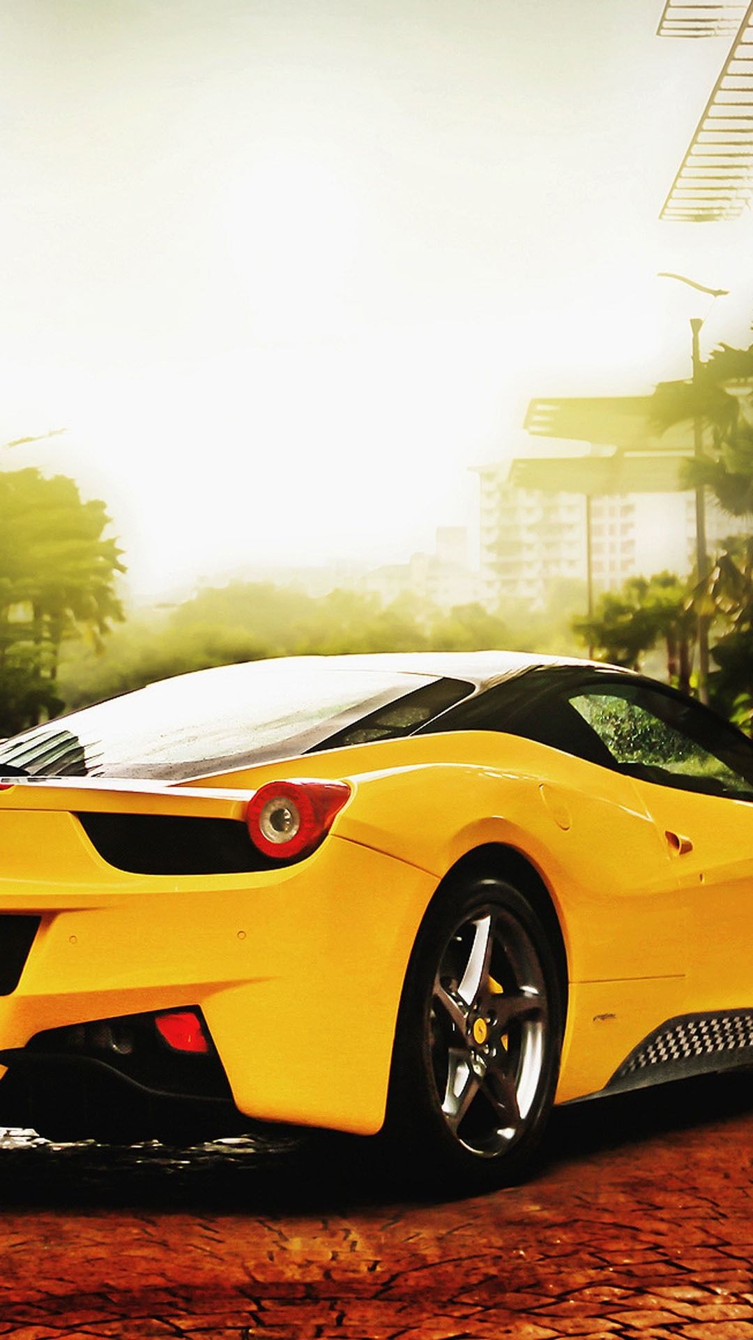 Yellow Ferrari Mobile Wallpaper 3807