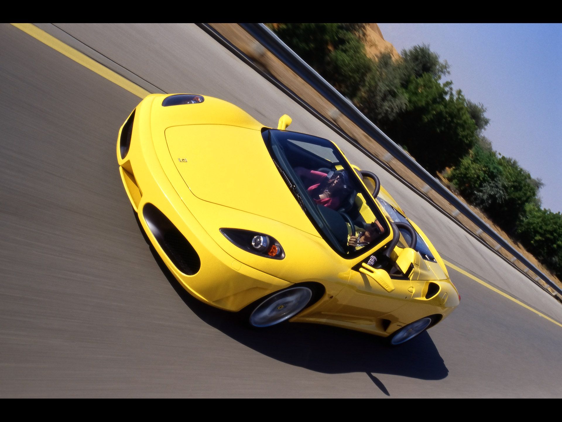2005 Ferrari F430 Spider - Yellow - Side Angle - Speed - 1920x1440 ...