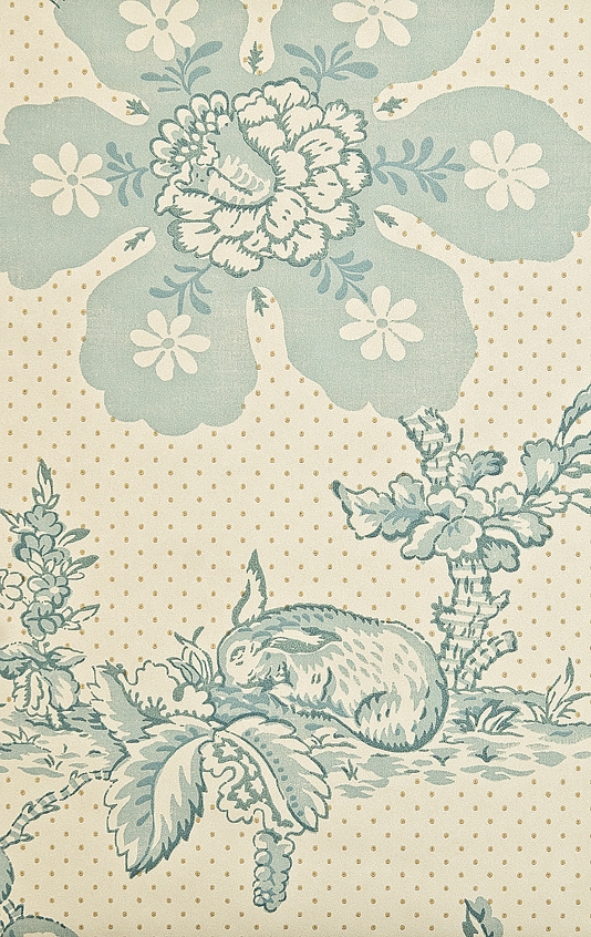 Pale Blue Floral Toile Wallpaper Nicholas Herbert Ltd