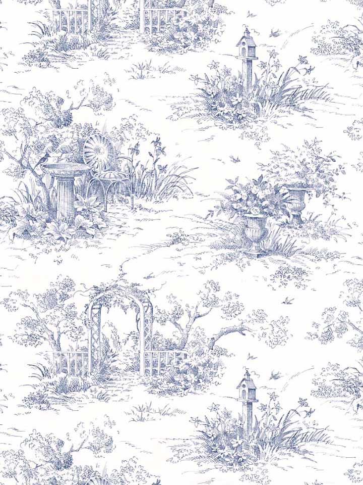 Blue And White Toile Wallpapers - Wallpaper Zone