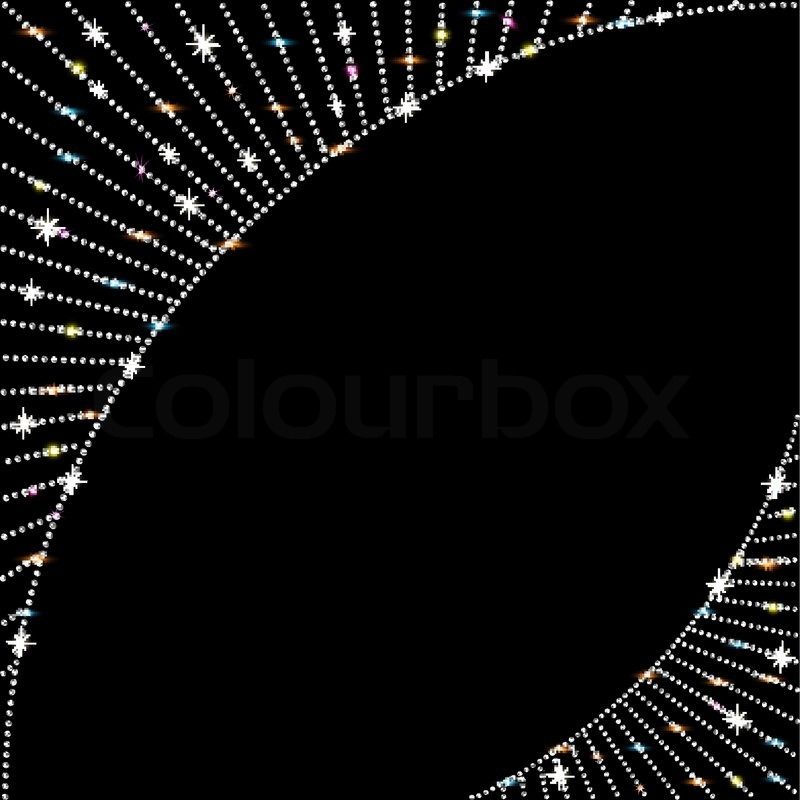 Illustration background bejeweled with glitter on black Vector