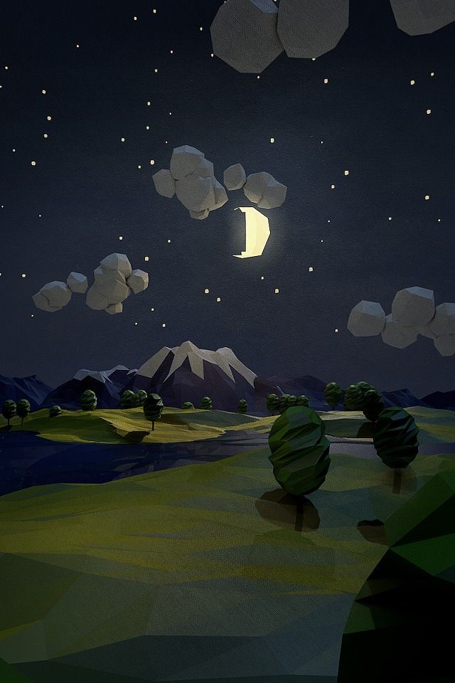 Mountain moonlight iPhone 4s Wallpaper Download | iPhone ...