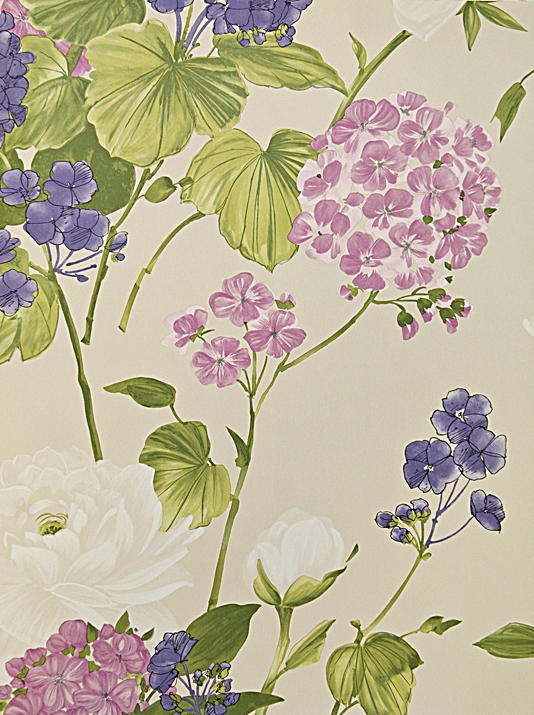 Penrose Floral Wallpaper In Purples Nina Campbell Montacute range