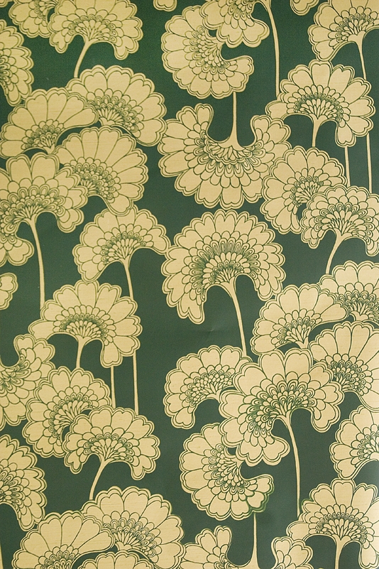 Japanese Floral Wallpaper Green | Wallpaper from Florence ...