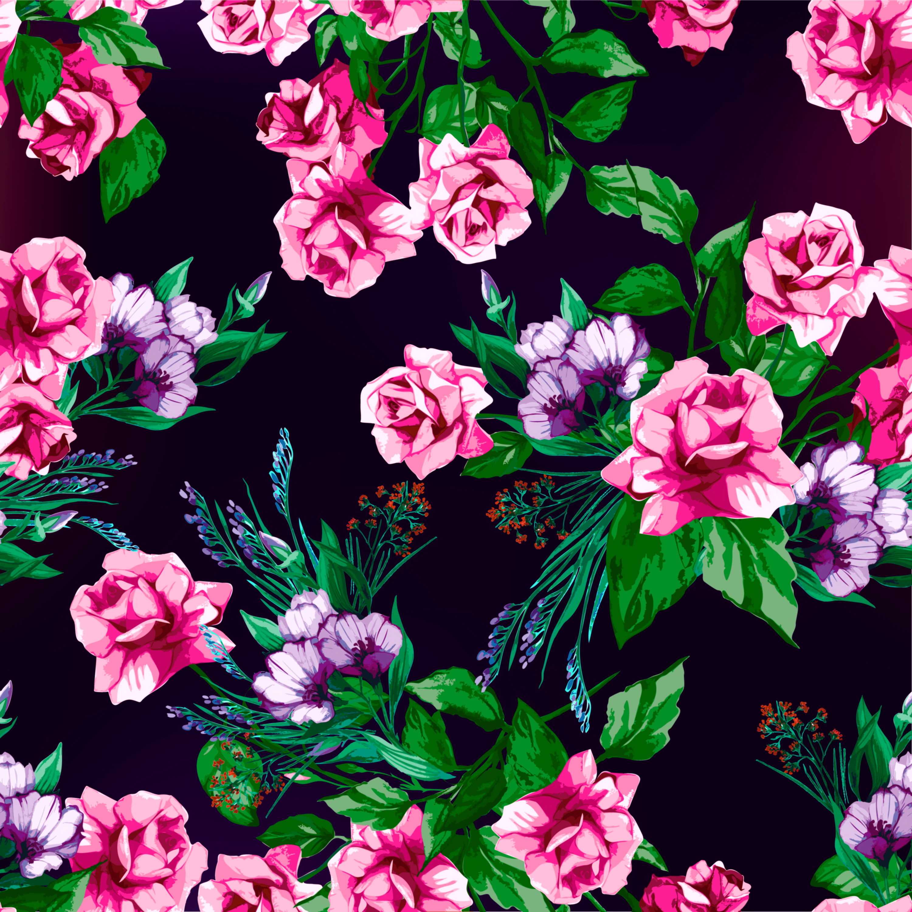 Floral Print Wallpapers Group (51+)