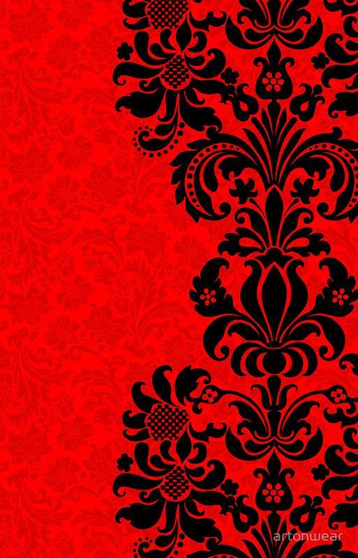 Black & Red Floral Vintage Damasks Design | iPhone 6s - Snap ...