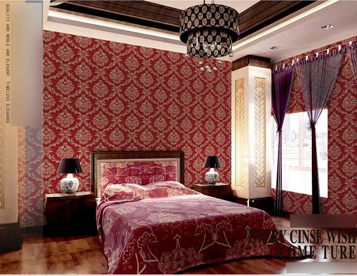 waterproof damask pvc wallpaper for living room tv background and ...