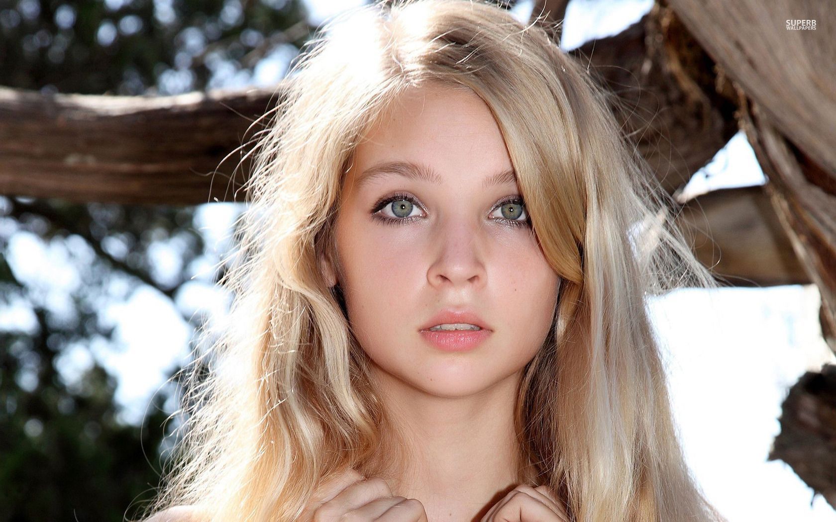 Beautiful blonde girl with green eyes portrait wallpaper - Girl ...