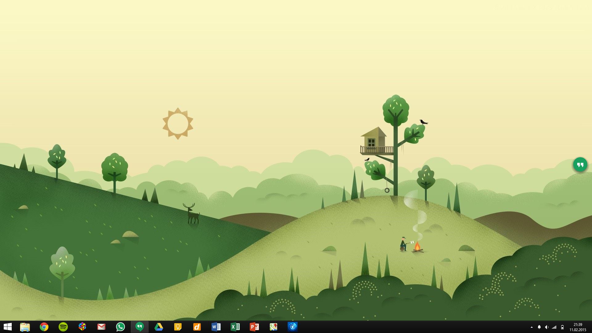 Simple desktop with Google Now inspired wallpaper : desktops