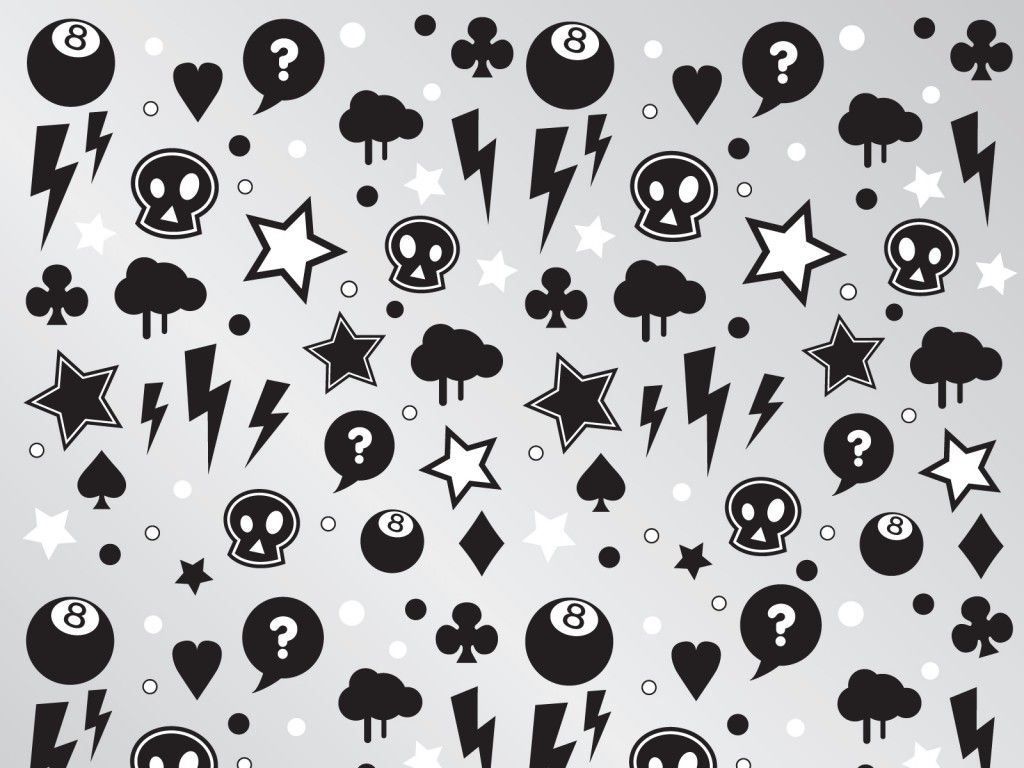 Punk Characters Pattern Backgrounds - Black, Colors, Grey, White ...