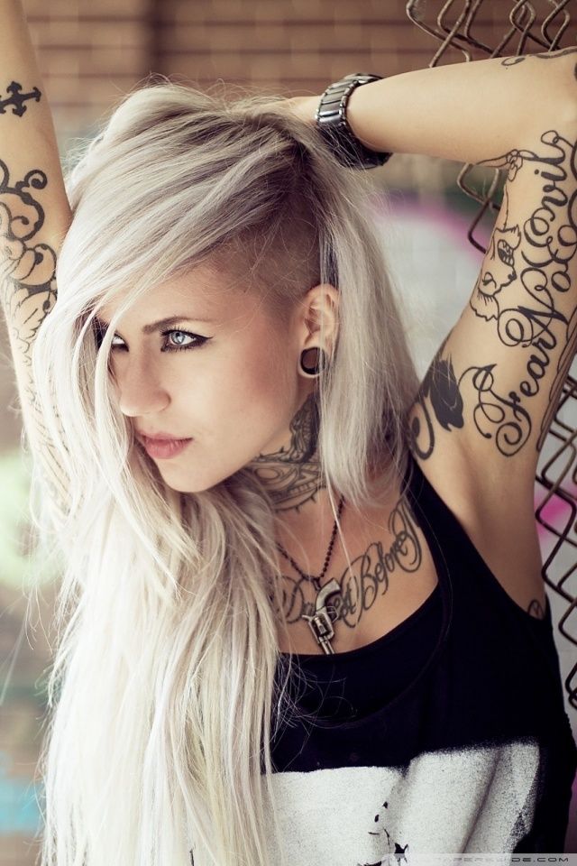 Blonde Girl Tattoos Wallpapers | Hd Wallpapers