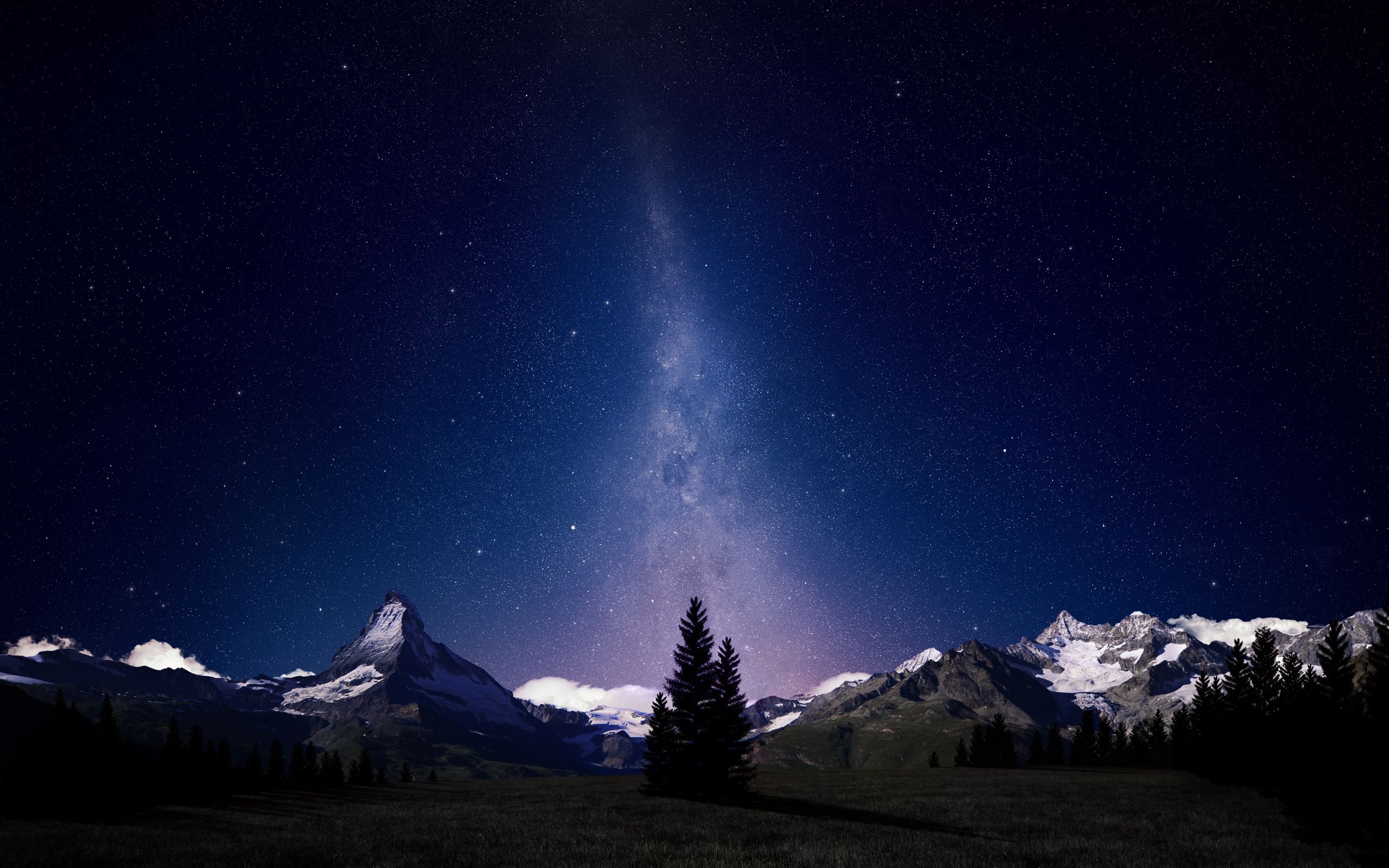 Swiss Alps Night Sky Wallpapers HD Backgrounds