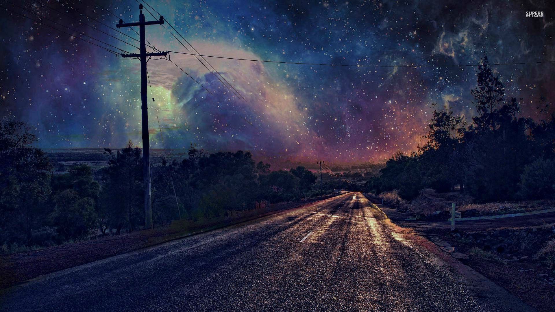 Nebula covered night sky wallpaper - Digital Art wallpapers - #29302