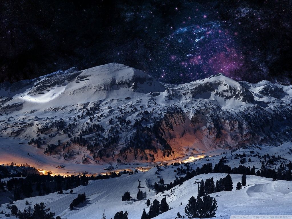 Night Sky Snow HD desktop wallpaper High Definition Fullscreen