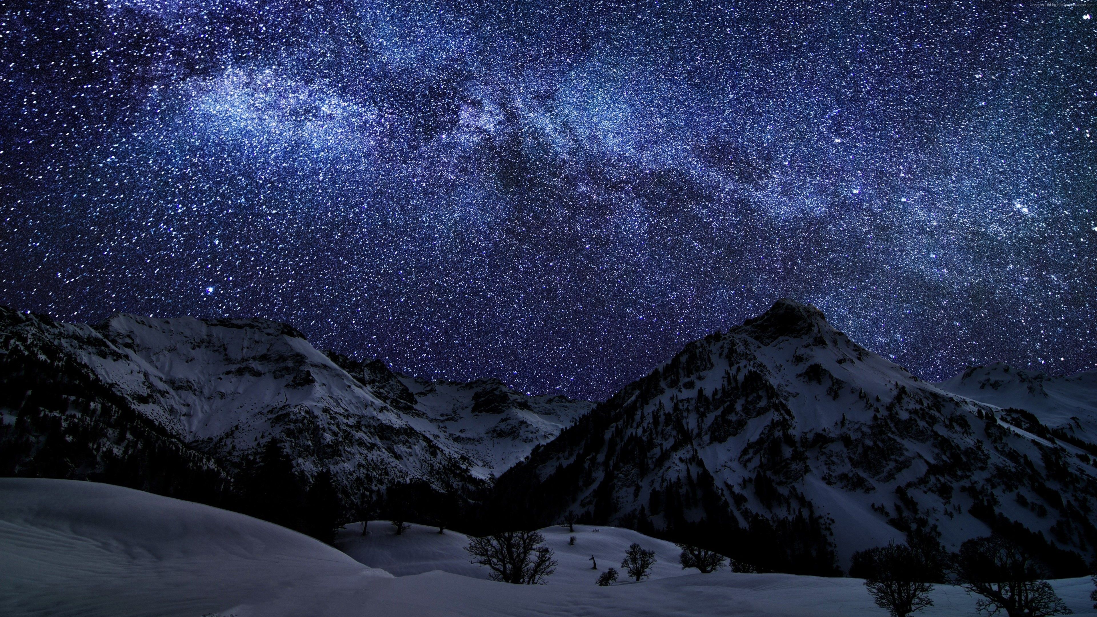 night sky Wallpaper, Space: night sky, earth, sky, snow, stars ...