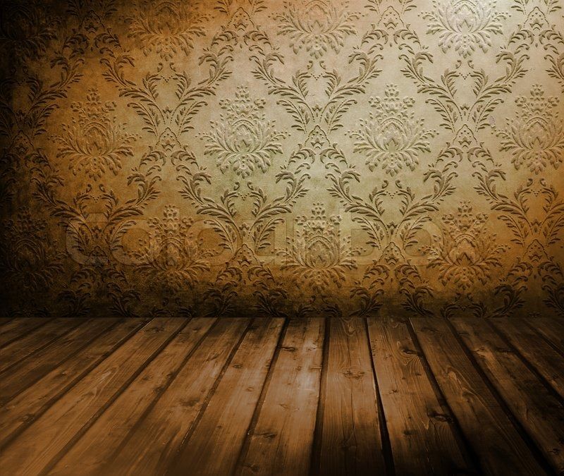Room with old wallpaper Stock Photo Colourbox
