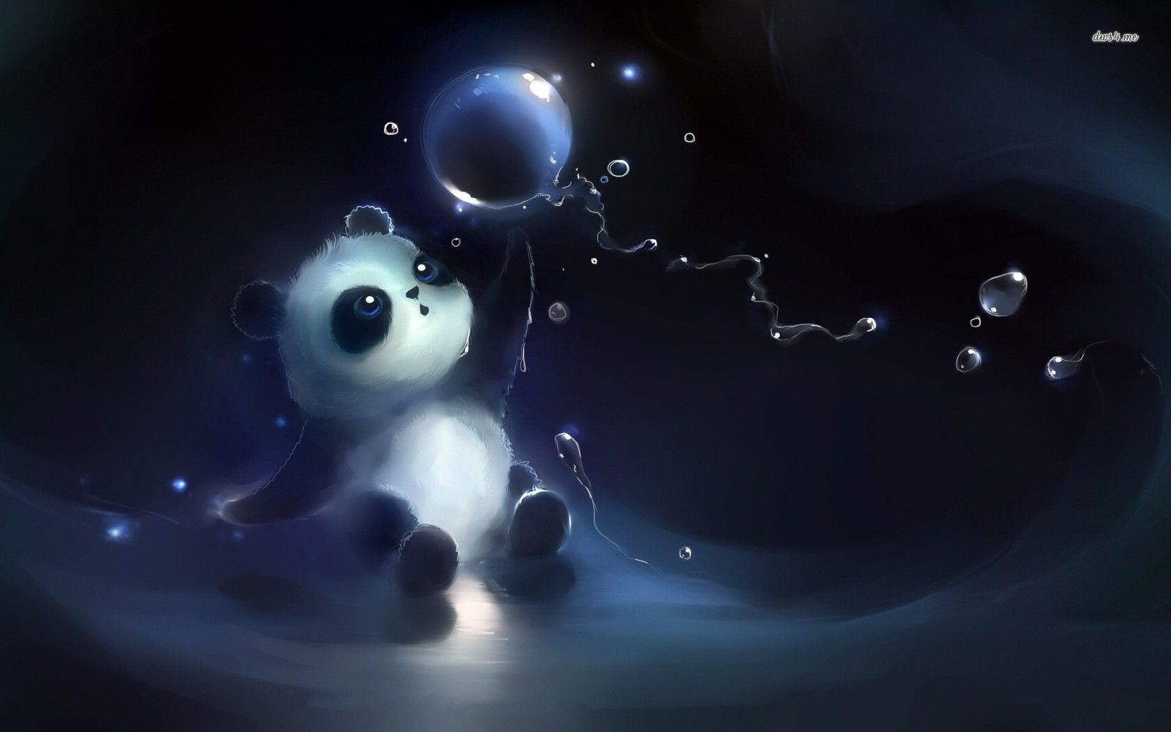 Cute panda playing with bubbles wallpaper - Artistic wallpapers ...