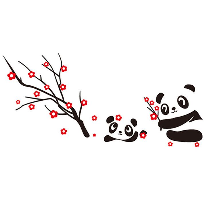 Best seller Two Cute Baby Panda Wall Sticker Home Decoration Panda ...