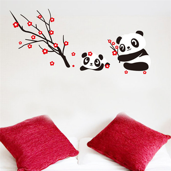 Best seller Two Cute Baby Panda Wall Sticker Home Decoration Panda ...