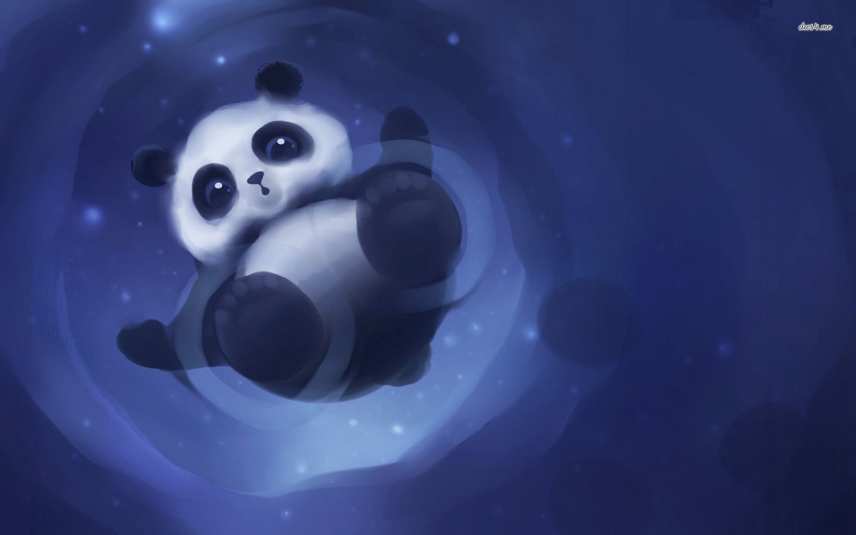 Cute baby panda playing in the puddle wallpaper - Digital Art ...