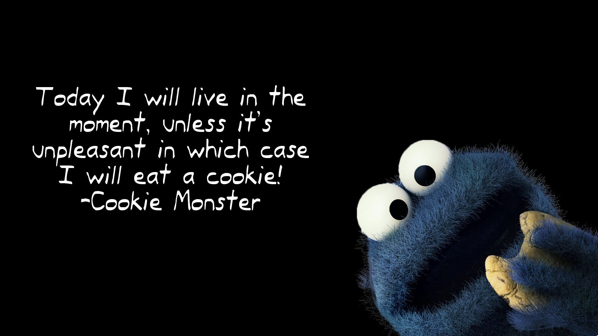Download Quote Cookie Monster Funny Wallpaper Black Images HD Free ...