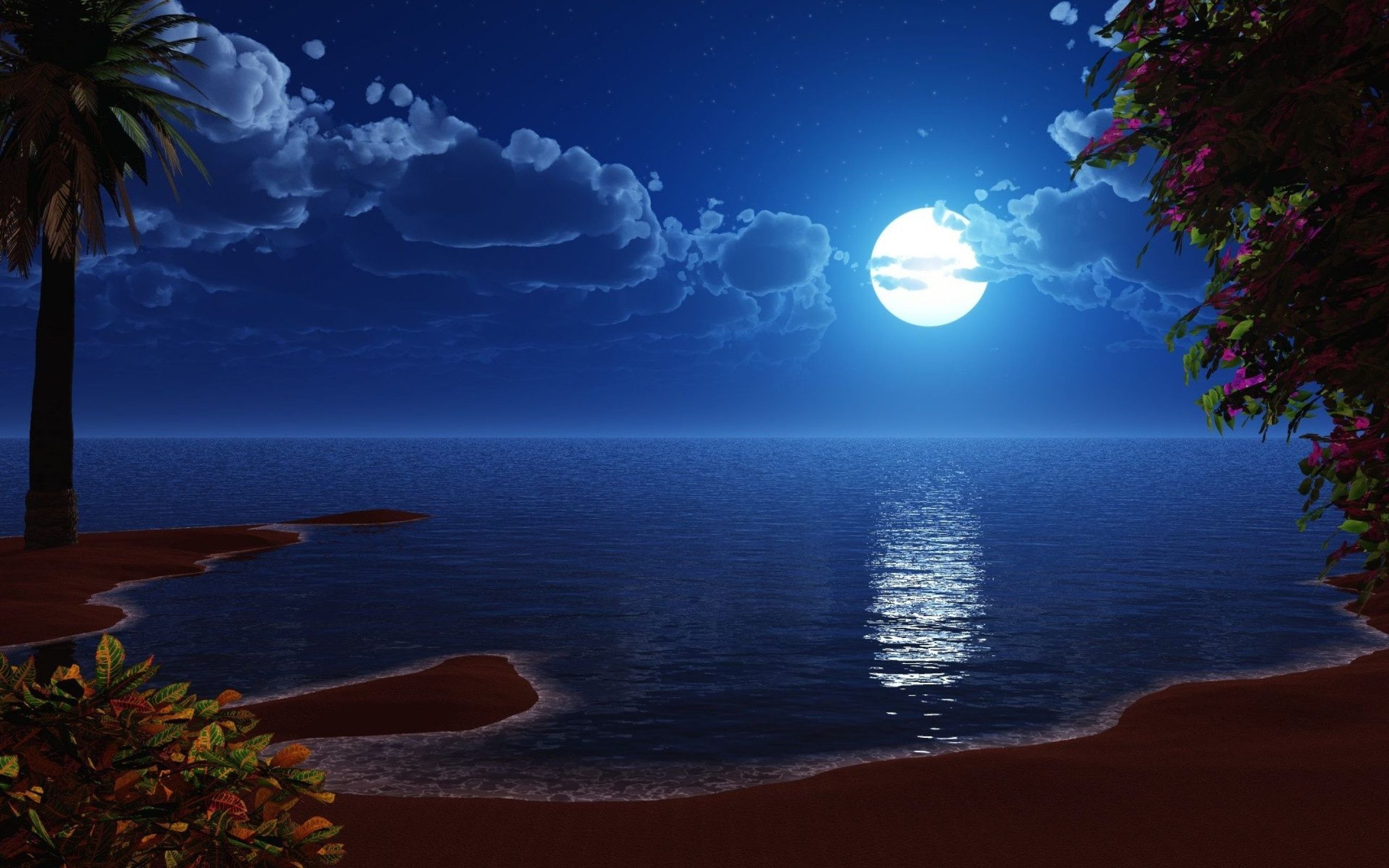 Lake View Moon Night Wallpaper HD Download Of Night SKy