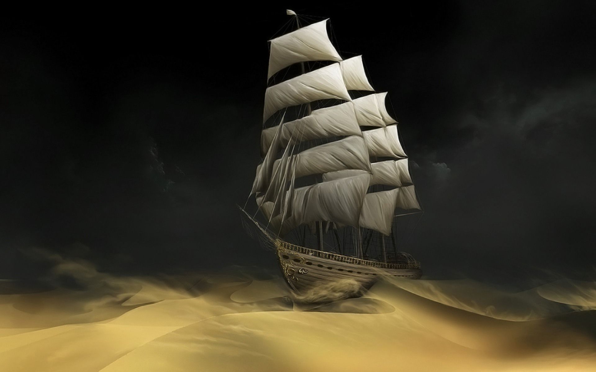 Ship on sand sea wallpaper | Wallpaper Wide HD