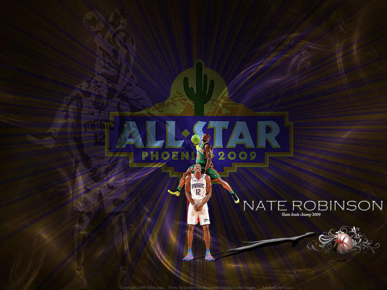 Nate Robinson Slam Dunk Over DH Wallpaper | Basketball Wallpapers ...