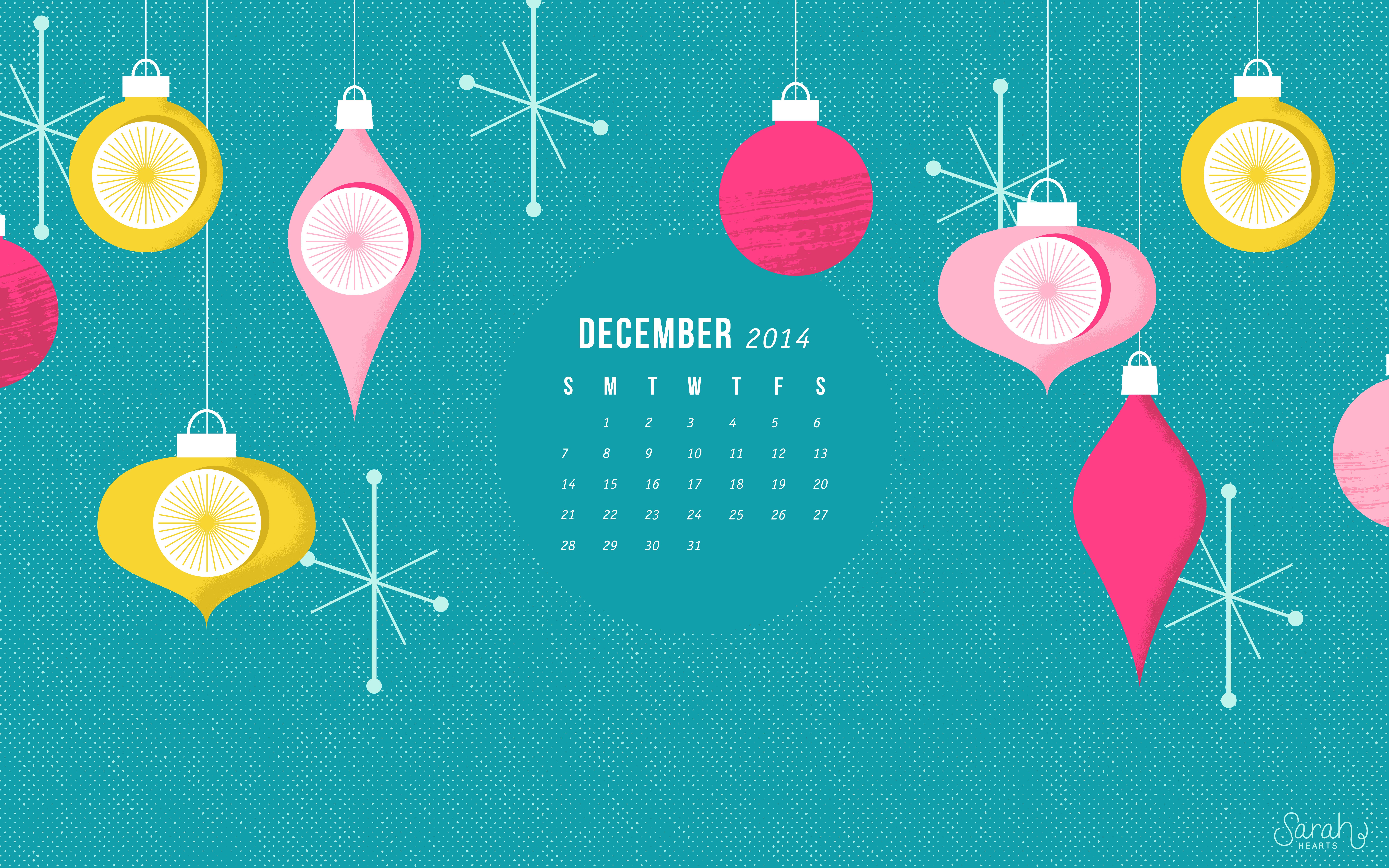December 2014 Calendar Wallpaper - Sarah Hearts