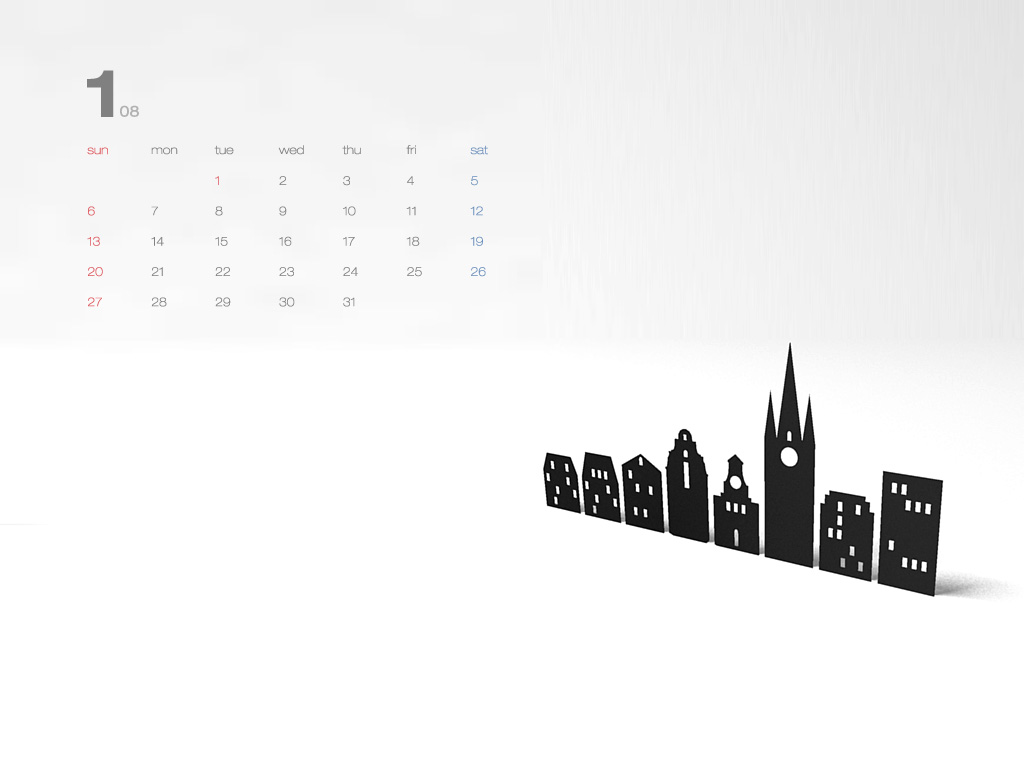 Desktop Calendar Wallpaper: January 08 | petitinvention